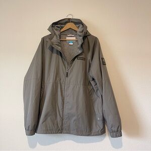 Columbia Hikebound Jacket Womens Lg Gray Full Zip Waterproof Lined Trail Outdoor